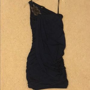 Royal blue one shoulder dress